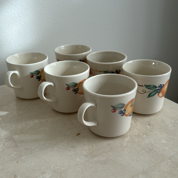 Corelle Corning USA Stoneware Abundance Series set of 6 coffee cups mugs - Picture 5 of 13